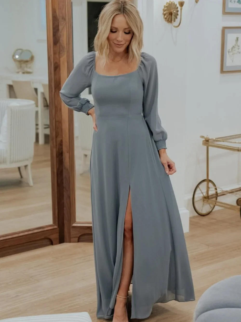 Baltic Born Giselle Maxi Dress | Dusty Blue Size LL (NEW IN BAG)